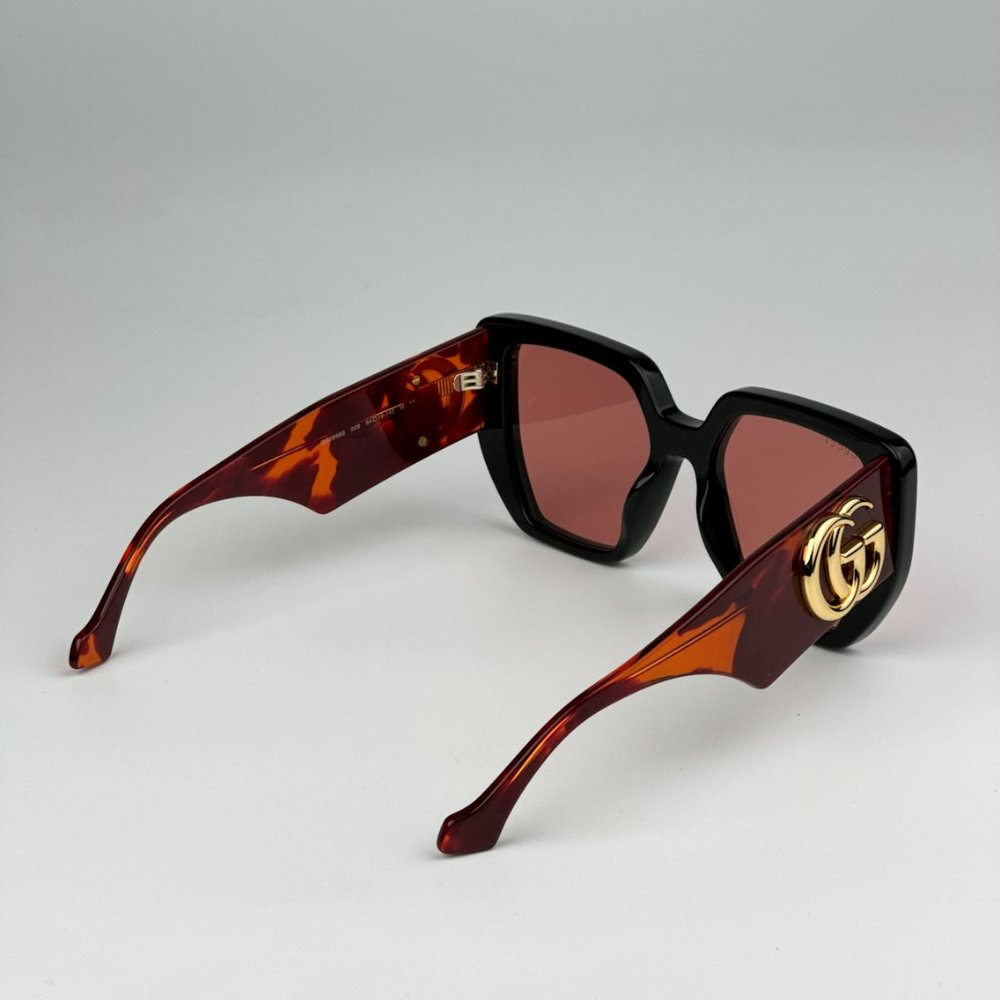 Gucci GG0956S 009 BRAND NEW Sunglasses Black Havana Orange Cat Eye Unisex - Picture 7 of 11